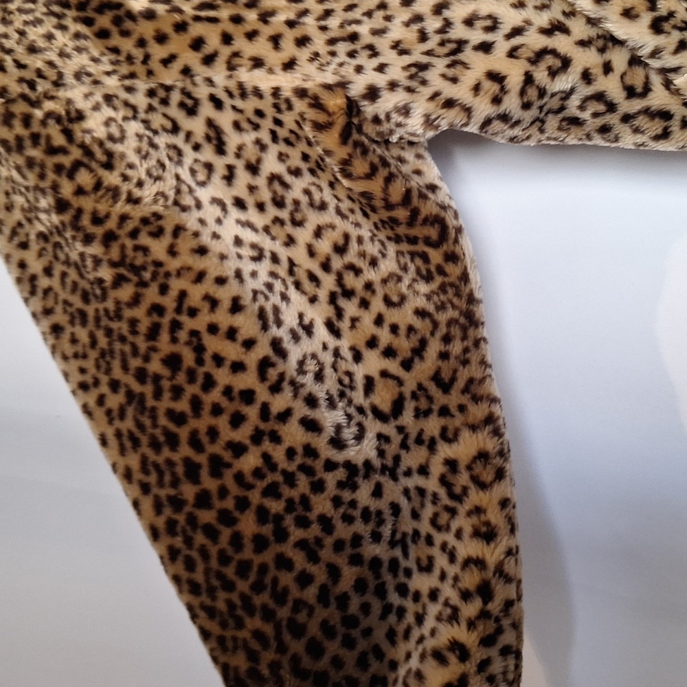 J. Percy For Marvin Richards Vintage Hooded Faux Leopard Fur Coat Size M - Picture 3 of 12